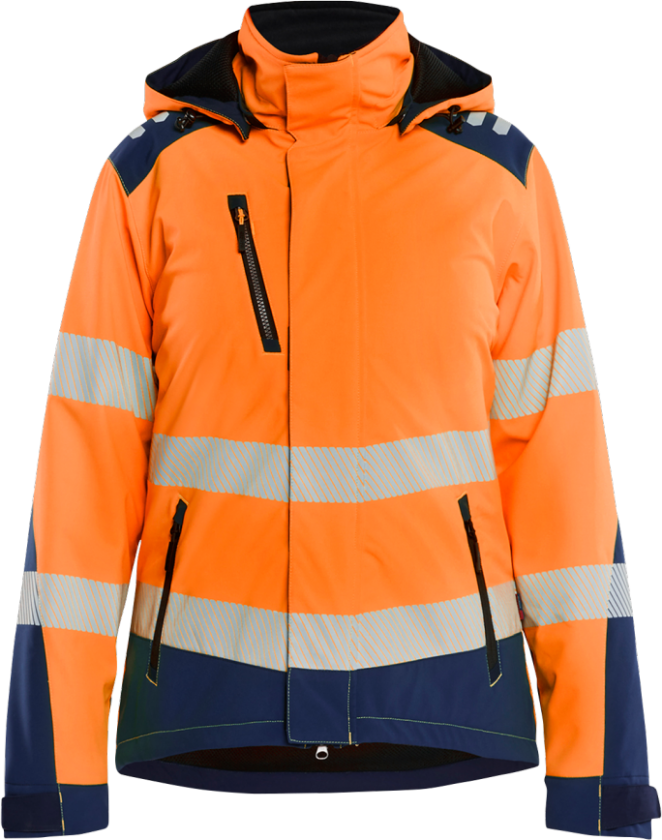 Jakke – Vanntett, Slitesterk ( 811518963, Oransje/Marine, Dame, 1 Stykk, størrelse- 3XL)