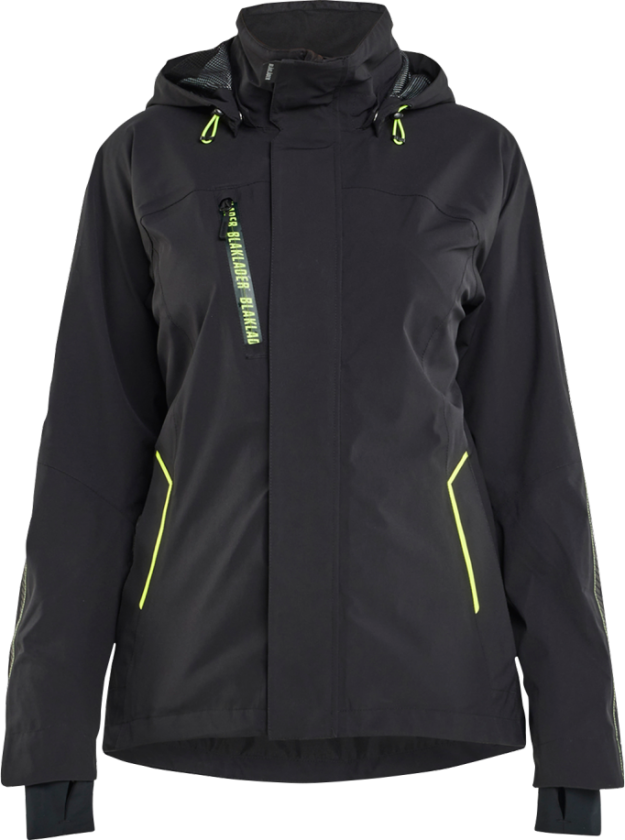 Skalljakke – Vanntett og Vindtett ( 811518991, Svart/Gul, Dame, 1 Stykk, størrelse- 3XL)