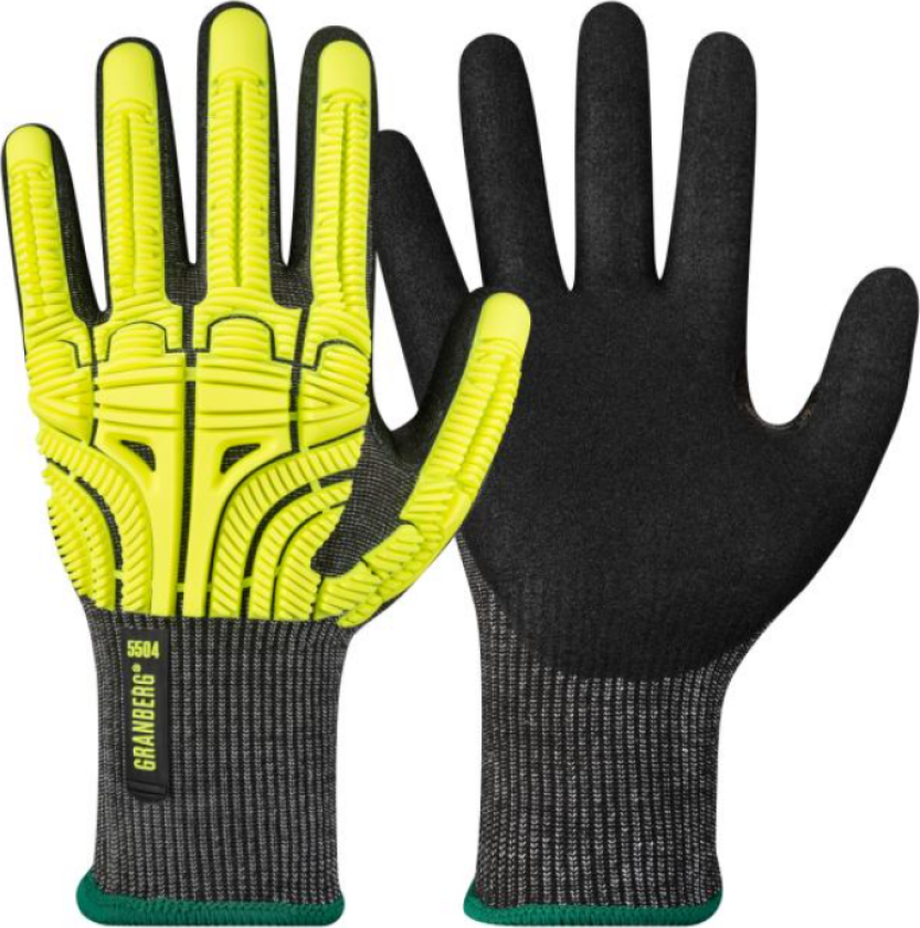 Cut-Resistant Hansker – Høy Slitestyrke, Komfort (115.5504, Svart/grå/gul, 6 Par, størrelse-9)