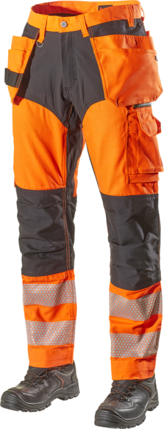 Arbeidsbukse – Hi-Vis, Slitesterk (800053333, Oransje, 1 Stykk, størrelse-50)