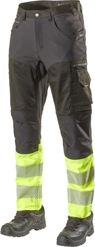 Servicebukse – Hi-Vis, Komfortabel, Slitesterk (800053258, Svart/Gul, 1 Stykk, størrelse-50)