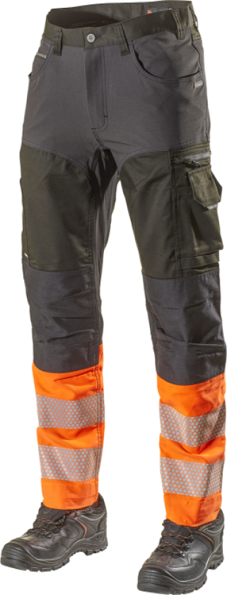 Servicebukse – Lett, komfortabel, Hi-Vis (800053280, Svart/Oransje, 1 Stykk, størrelse-56)