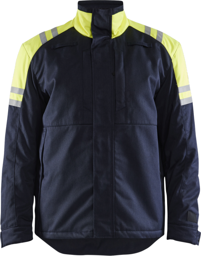 Vinterjakke – Flammehemmende, varmfôret ( 811516942, Marine/Gul, 1 Stykk, størrelse-M )
