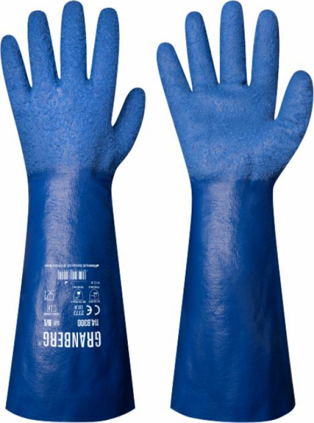 8305 Fiskegrep Hansker – Høy Slitestyrke, Godt Grip (114.8305, Blå, 12 Par, størrelse-11)