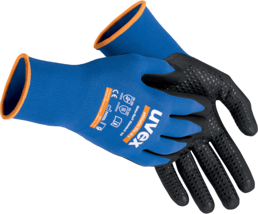 Athletic Lite Dry Hansker – Tynn, fleksibel (616080468, Blå/Svart, 10 Par, størrelse-9)