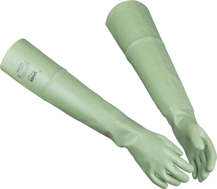 Rubiflex S NB60S – Høy kjemikaliebeskyttelse (616080165, Lys oliven, 10 Par, størrelse-9)