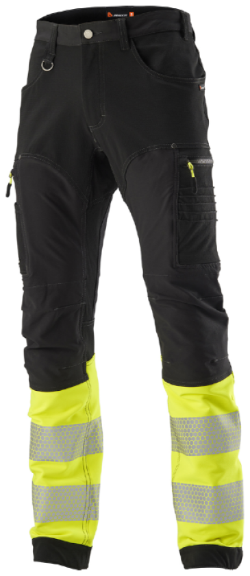 Hi-Vis Bukse – Optimal Komfort, Høy Slitestyrke (800053595, Svart/Gul, 1 Stykk, størrelse-D112)
