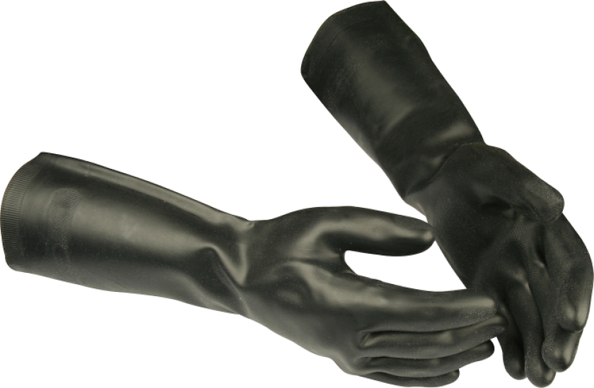 Kjemikaliehanske – Høy slitestyrke (642500706, Svart, 10 Par, størrelse-2XL)