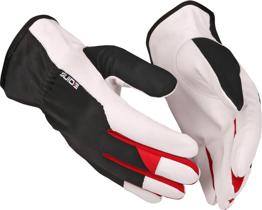 Arbeidshanske – Ergonomisk Passform, Høy Slitestyrke (223600040, Svart/Hvit, 12 Par, størrelse-8 PP)