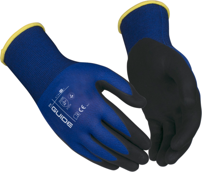 ESD Hansker – Tynn, Berøringsskjermkompatibel (223605287, Blå/Svart, 12 Par, størrelse-11 HP)