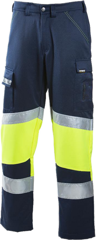 Bukser – Høy Synlighet, Komfortabel Passform (6032-50, HV Gul/Marineblå, 1 Stykk, størrelse-50)