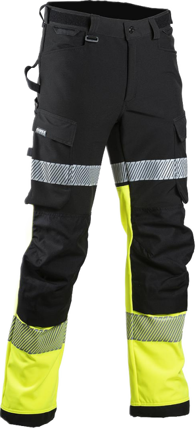 HI-VIS Softshell Bukser – Vanntett, Høy Synlighet (6142-60, Gul, 1 Stykk, størrelse-60)