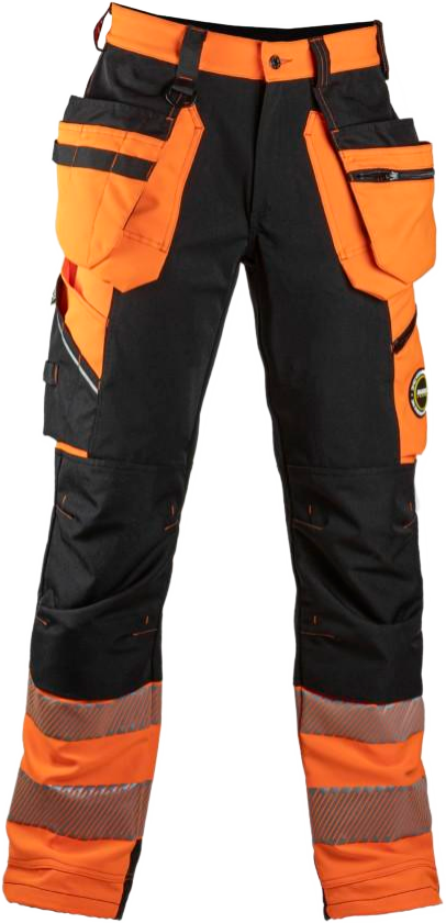 Superstretch Bukser – Slim Fit, Høy Slitestyrke (6085-64, oransje, 1 Stykk, størrelse-64)