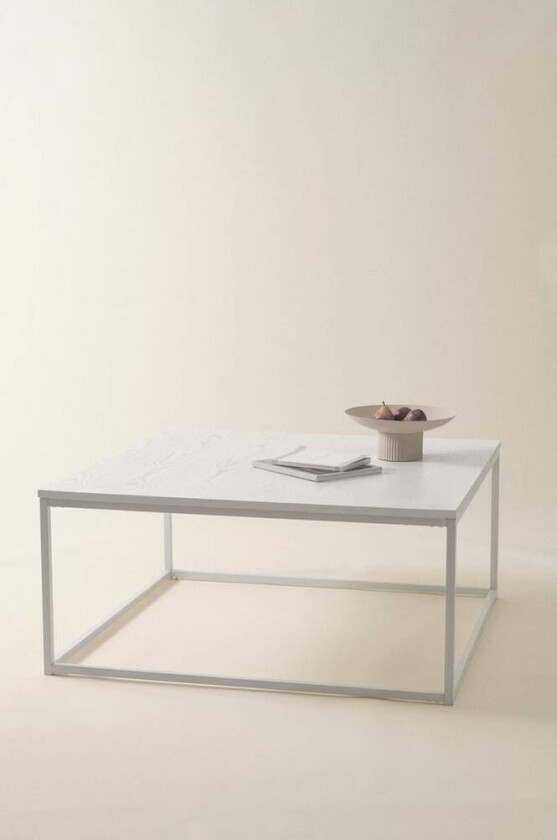 sofabord 100x100 cm - høyde 45 cm Hvit