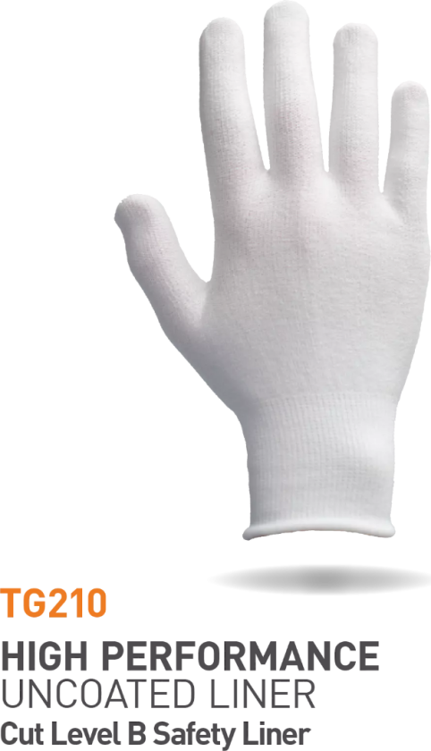 Cut B Lettvint Ubelagt Hvit Hanske, Hvit, 10 Par, STR-TG210-WHT-12, Størrelse 12