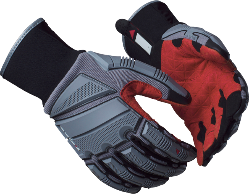 Slaghanske – Slagbeskyttelse, høy slitestyrke (223590253, Rød/Grå, 3 Par, størrelse-7)