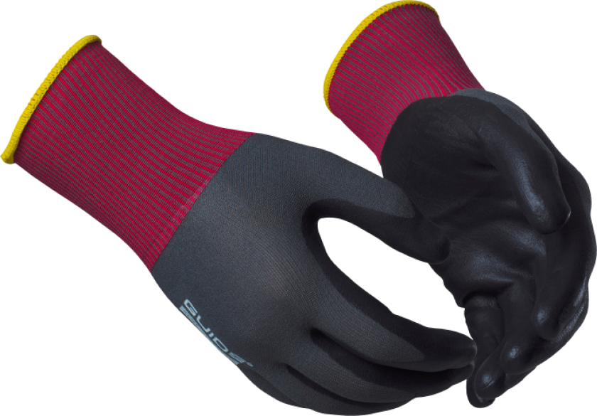 Arbeidshanske – Utmerket Grip, Matgodkjent (223590132, Lilla/Svart, 6 Par, størrelse-6)