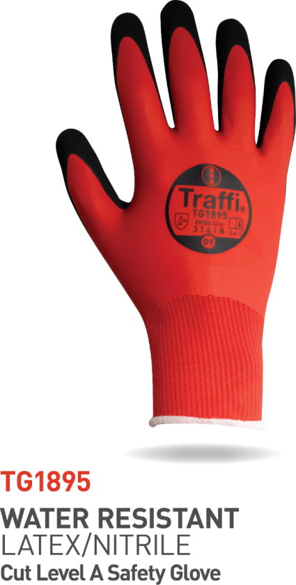 Cut A Latex/Nitrile Foam Full Dip Glove, Rød, 10 Par, STR-TG1895-RED-11, Størrelse 11
