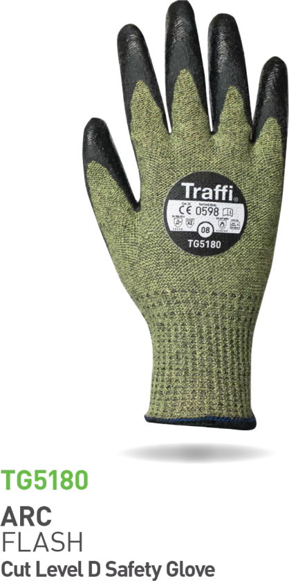 Cut D Neoprene Arc Flash Hanske, Grønn/Svart, 10 Par, STR-TG5180-GRN-08, Størrelse 08