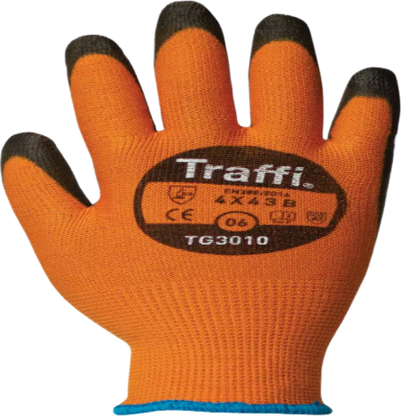Cut B PU Palm Dip Glove, Orange/Black, 10 Par, STR-TG3010-ORG-06, Størrelse 06