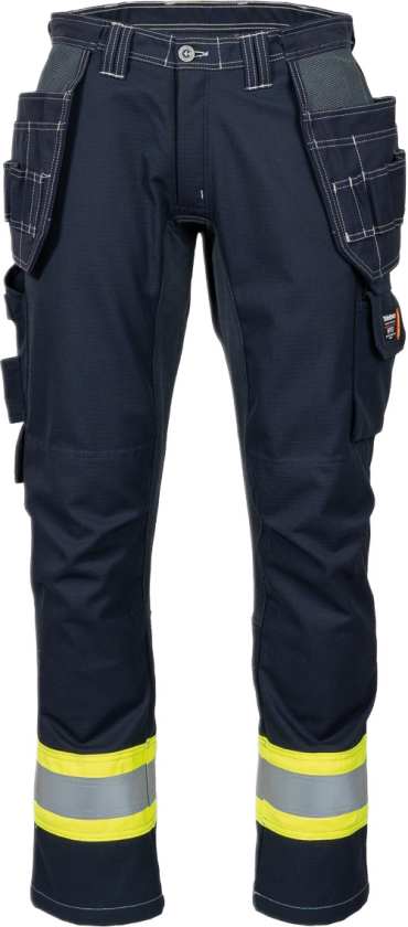 Damebukse Håndverk – Flammehemmende, Stretch (60568194-34, Gul/marineblå, 1 Stykk, størrelse-34)
