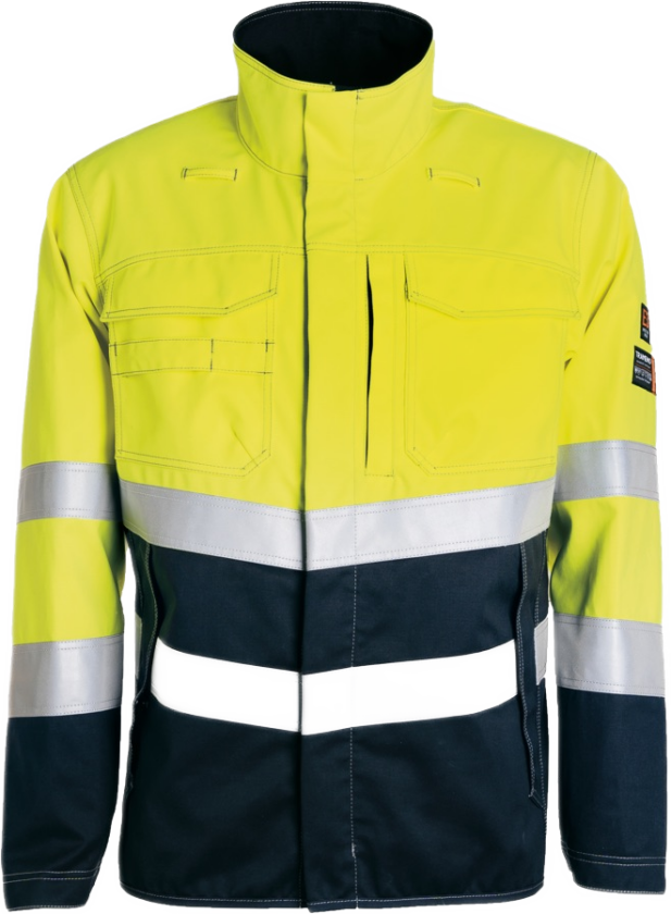 Cantex WS Jakke – Flammehemmende, Høy Komfort (50358894-2XL, Gul/marineblå, 1 Stykk, størrelse-2XL)