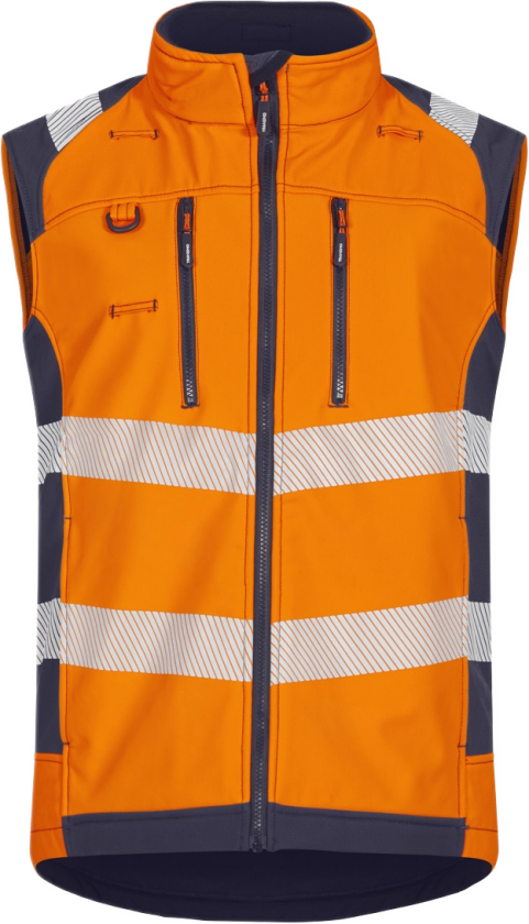 Softshellvest – PFAS-fri, høy komfort (43624893-4XL, Oransje/marine, 1 Stykk, størrelse-4XL)