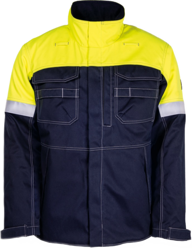 Vinterjakke – Flammehemmende, Vannavvisende (57018894-3XL, Gul/marineblå, 1 Stykk, størrelse-3XL)