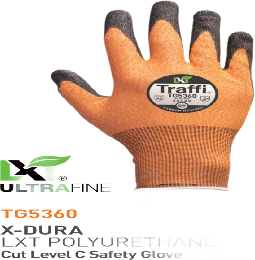 LXT Cut C Ultrafine X-Dura PU Dip, Oransje, 10 Par, STR-TG5360-ORG-05, Størrelse 05