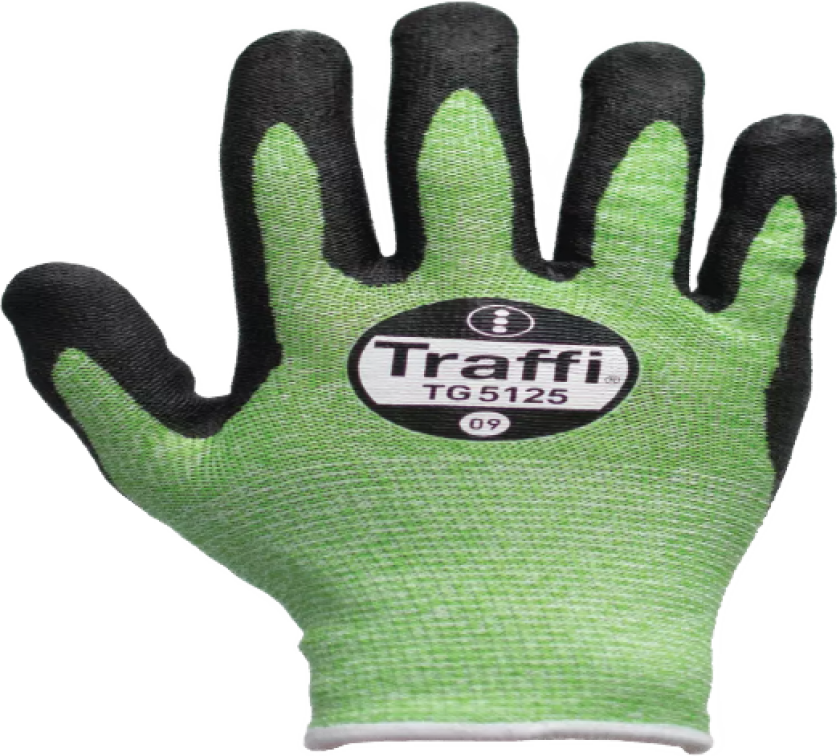 Cut D Nitrile Foam Håndteringshanske, Grønn/Svart, 10 Par, STR-TG5125-GRN-07, Størrelse 07