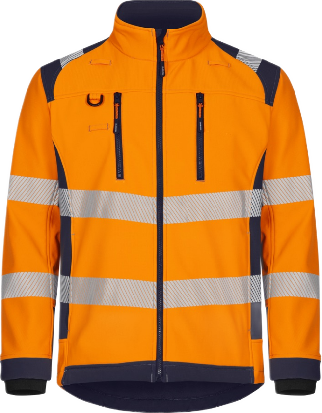 Softshelljakke – PFAS-fri, høy komfort (43324893-S, Oransje/marine, 1 Stykk, størrelse-S)