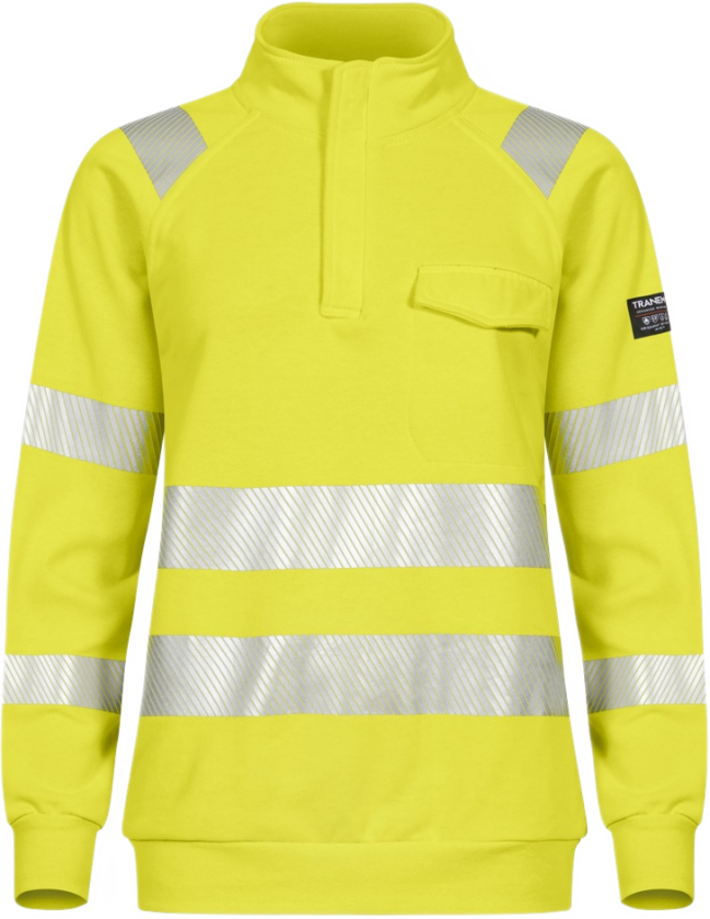 Collegegenser Dame – Flammehemmende, Resirkulert (50998955-L, Gul, 1 Stykk, størrelse-L)