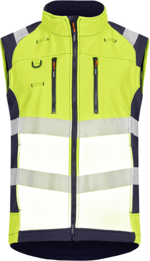 Softshellvest – PFAS-fri, høy komfort (43624894-M, Gul/marineblå, 1 Stykk, størrelse-M)