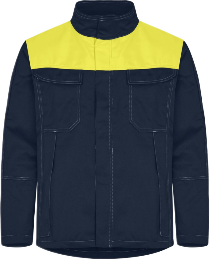 Flammehemmende Jakke – Økt Beskyttelse (66308394-XL, Gul/marineblå, 1 Stykk, størrelse-XL)
