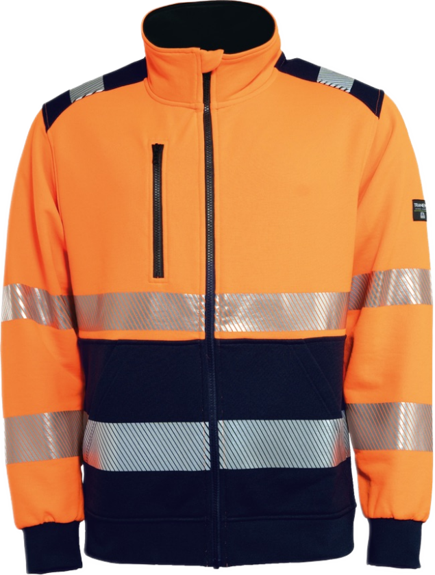Collegejakke – Synbarhet, Komfort (43342693-4XL, Orange / Navy Blue, 1 Stykk, størrelse-4XL)