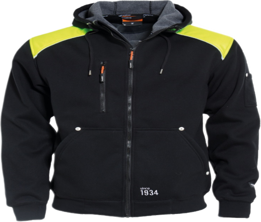 Hettejakke – Tøff, Komfortabel, PFAS-fri (62070095-XS, Svart/gul, 1 Stykk, størrelse-XS)