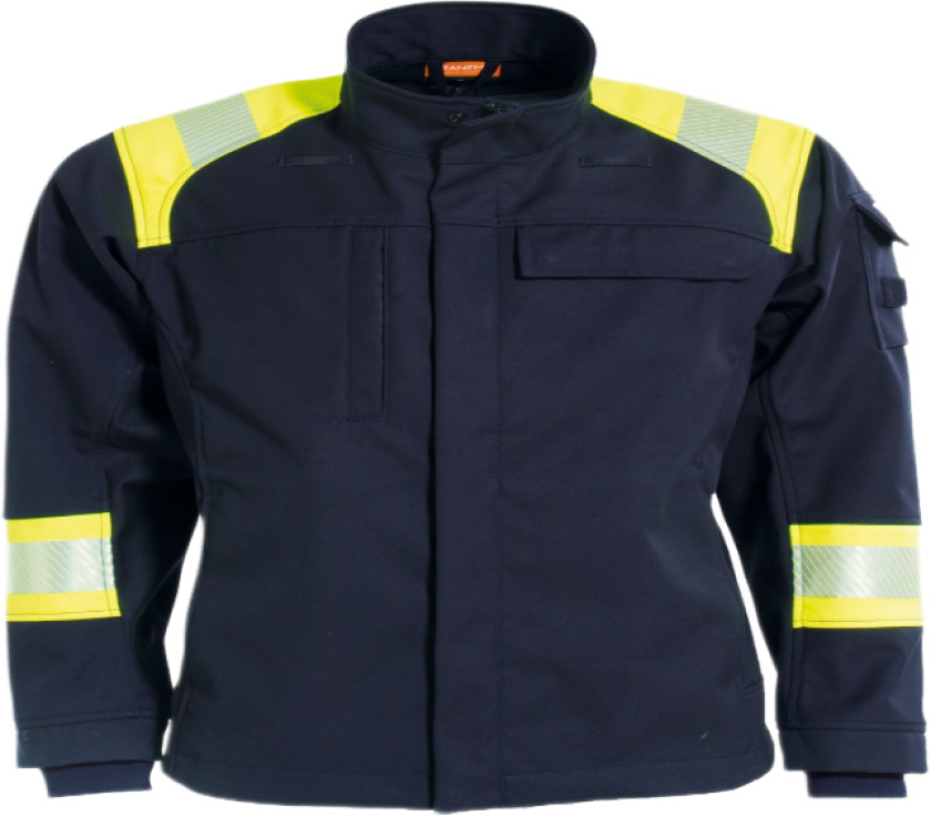 Softshelljakke – Flammehemmende, Vannavvisende (60329594-XS, Gul/marineblå, 1 Stykk, størrelse-XS)