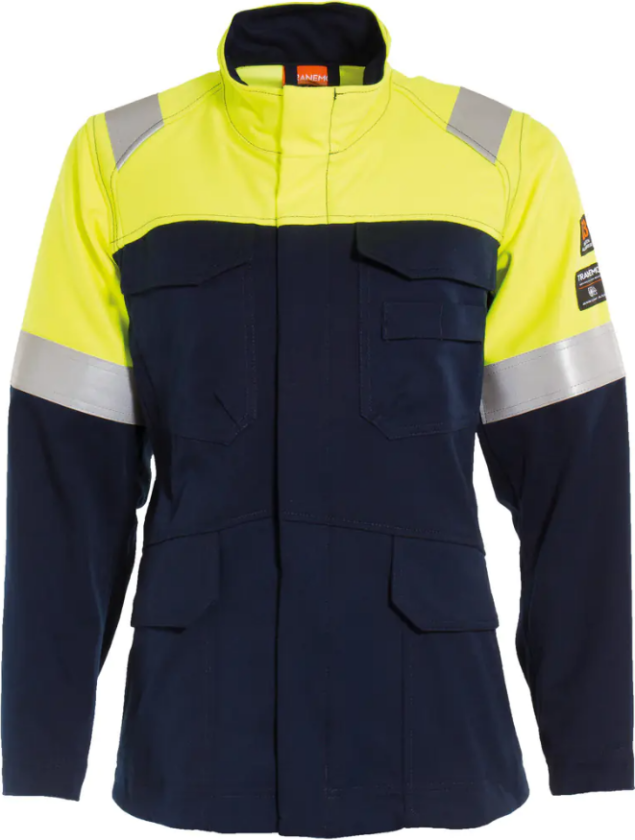 Damejakke – Høy Beskyttelse Mot Smeltet Metall (56398794-2XL, Yellow / Navy blue, 1 Stykk, størrelse-2XL)