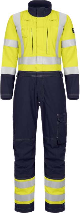 Kjeledress Dame – Flammehemmende, Høy Slitestyrke (58188194-L, Gul/marineblå, 1 Stykk, størrelse-L)