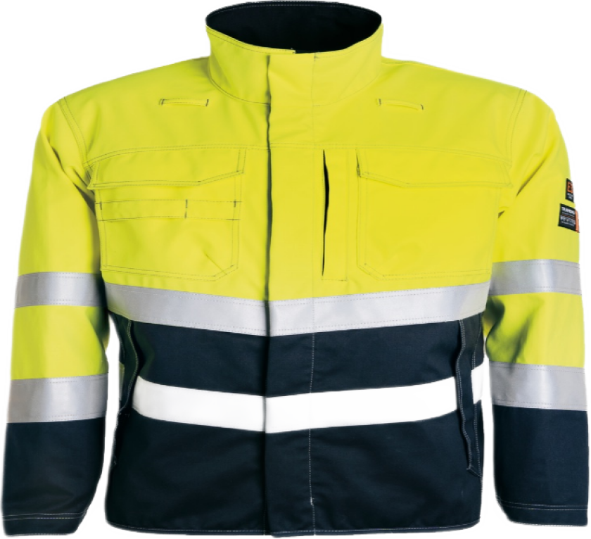 Jakke Lettfôret – Flammehemmende, Høy Komfort (51738894-XS, Gul/marineblå, 1 Stykk, størrelse-XS)