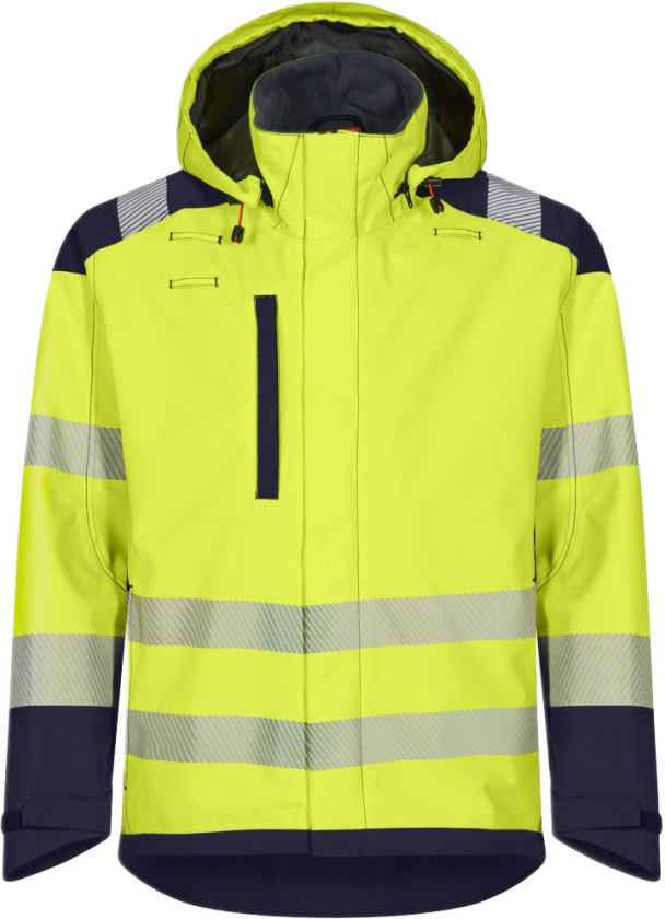 Skalljakke – Vind- og vanntett, PFAS-fri (43084694-M, Gul/marineblå, 1 Stykk, størrelse-M)