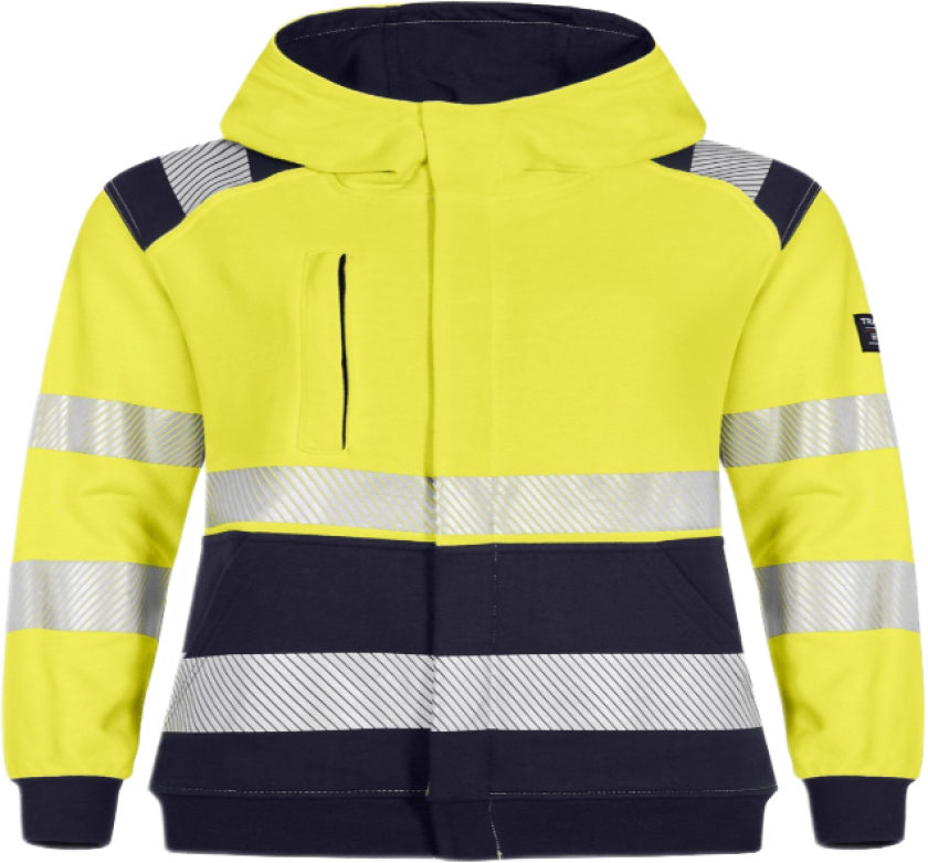 Hettejakke Dame – Flammehemmende, Komfortabel (50388994-S, Gul/marineblå, 1 Stykk, størrelse-S)