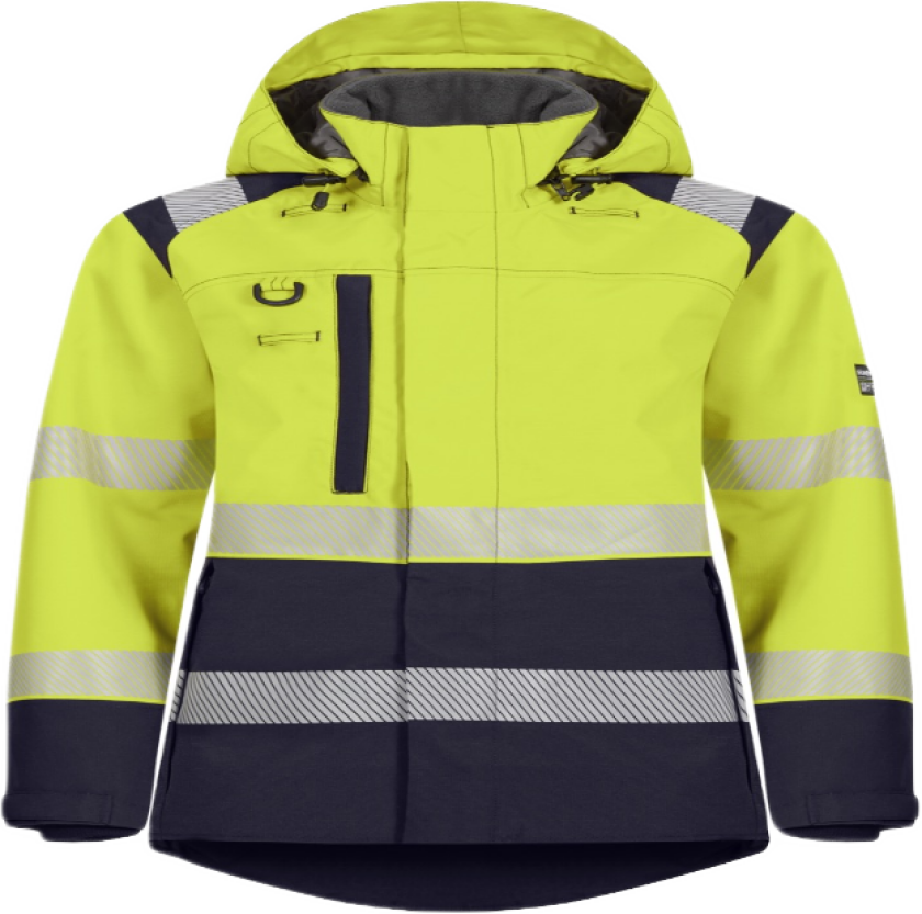 Vinterjakke Dame Med Hette – Vind- og Vanntett (43034694-S, Gul/marineblå, 1 Stykk, størrelse-S)