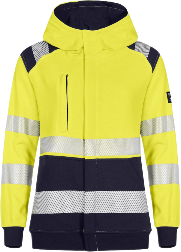 Hettejakke Dame – Flammehemmende, Komfortabel (50388994-M, Gul/marineblå, 1 Stykk, størrelse-M)