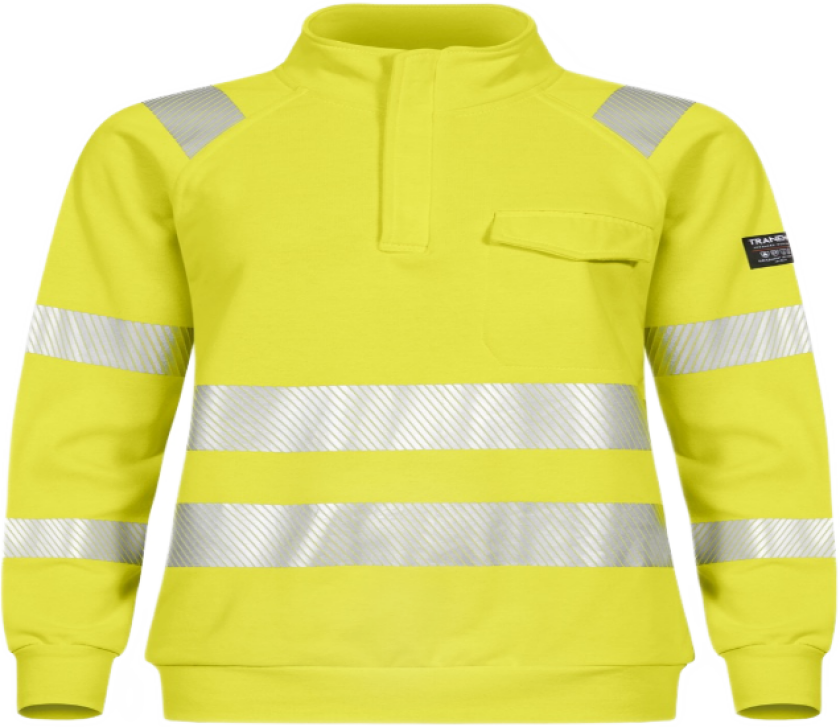 Collegegenser Dame – Flammehemmende, Resirkulert (50998955-S, Gul, 1 Stykk, størrelse-S)