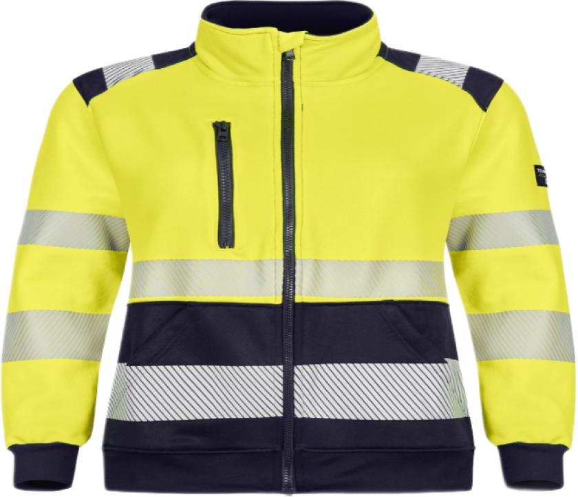 Collegejakke Dame – Myk, Komfortabel Kvalitet (43362694-S, Gul/marineblå, 1 Stykk, størrelse-S)