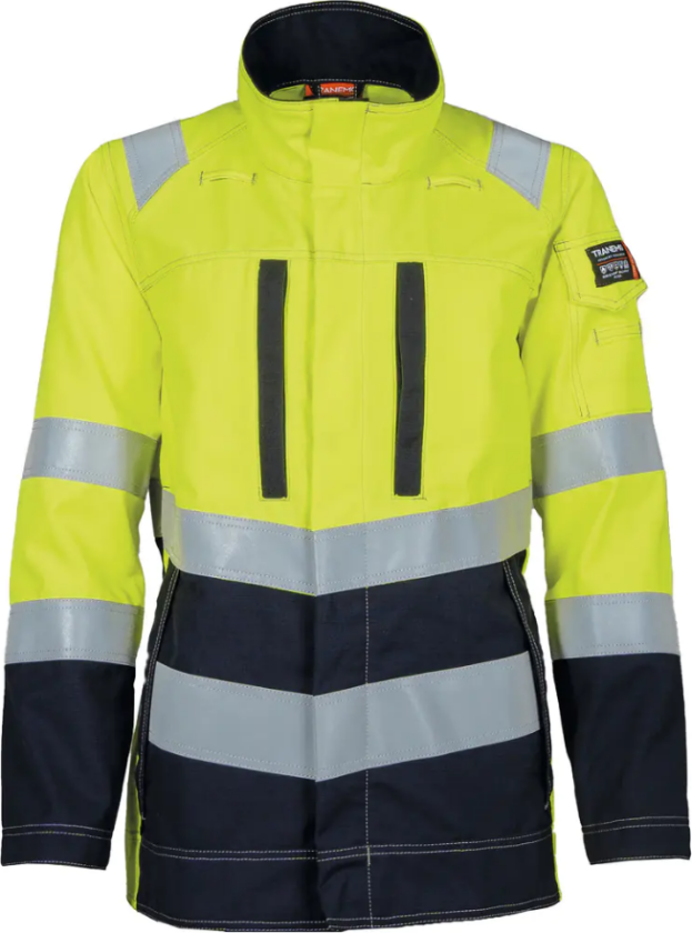Damejakke – Flammehemmende, Lettvekts (58368194-2XL, Gul/marineblå, 1 Stykk, størrelse-2XL)