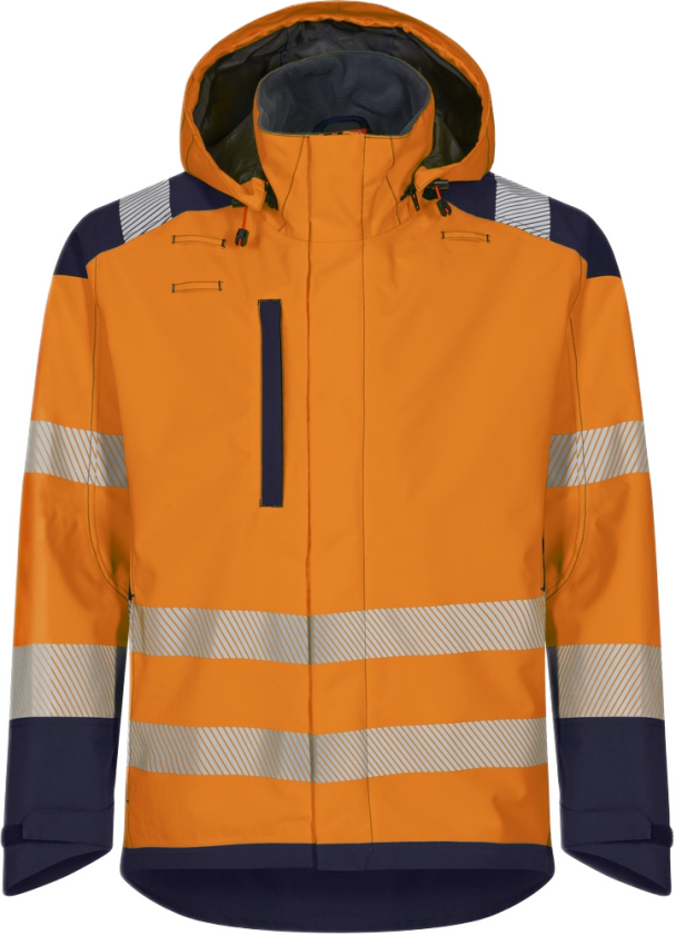Skalljakke – Vind- og vanntett, PFAS-fri (43084693-3XL, Oransje/marine, 1 Stykk, størrelse-3XL)