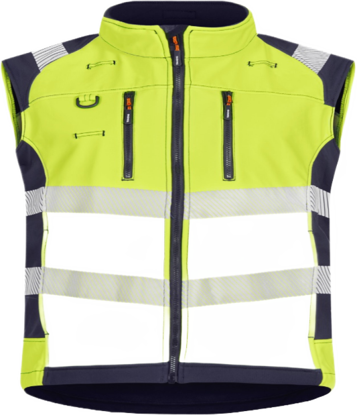 Softshellvest – PFAS-fri, høy komfort (43624894-XS, Gul/marineblå, 1 Stykk, størrelse-XS)