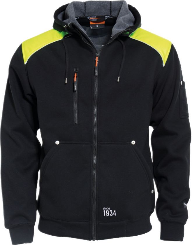 Hettejakke – Tøff, Komfortabel, PFAS-fri (62070095-4XL, Svart/gul, 1 Stykk, størrelse-4XL)